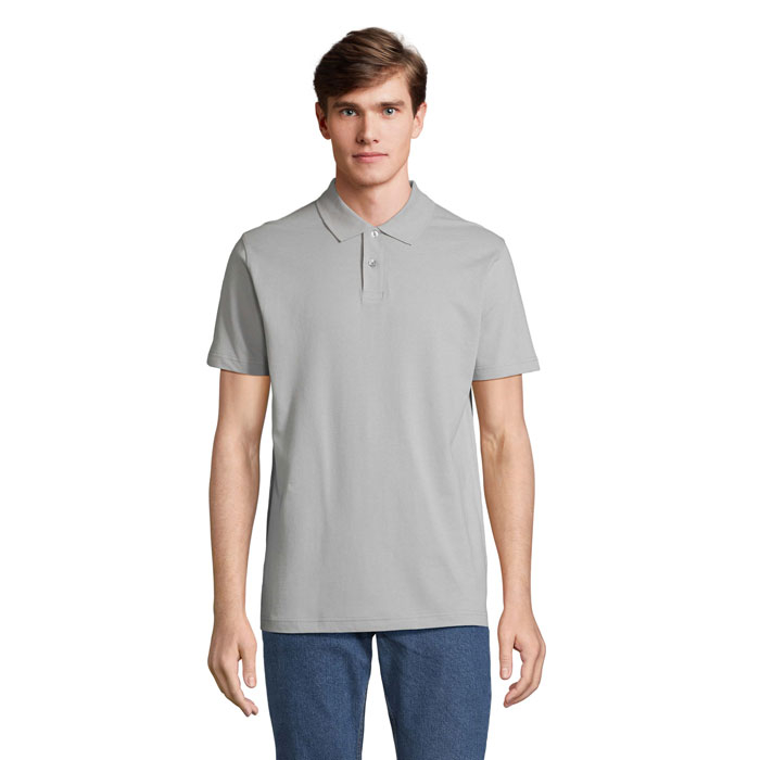 Polo unisexe personnalisé coton PULSE gris pur